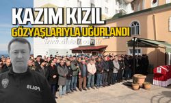 Zonguldak'ta polis memuru Kazım Kızıl gözyaşlarıyla uğurlandı.