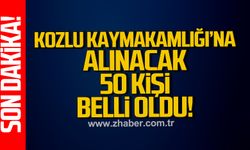 Kozlu Kaymakamlığı’na alınacak 50 kişi belli oldu. İşte kura sonuçları.