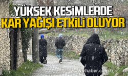 Karabük'te yüksek kesimlerde kar yağışı etkili oluyor