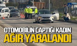 Otomobilin çarptığı kadın ağır yaralandı