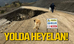 Yol heyelan nedeniyle ulaşıma kapandı