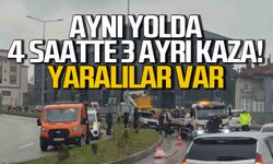 Bartın'da aynı yolda 4 saatte 3 ayrı kaza...