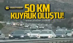 İstanbul–Ankara otoyolunda 50 Km trafik yoğunluğu