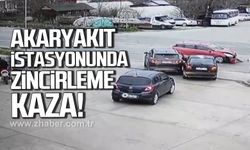 Bartın’da akaryakıt istasyonunda zincirleme kaza