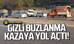 Gizli buzlanma Sapça mevkiinde zincirleme kazaya yol açtı