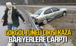 Zonguldak Gökgöl Tüneli çıkışında kaza. Bariyerlere çarptı.