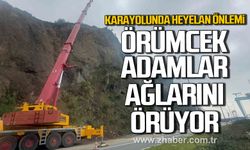 Zonguldak-Ereğli karayolunda heyelan önlemi.