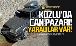 Kozlu'da can pazarı. Otomobi duvara çarptı yaralılar var
