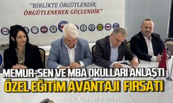 Memur-Sen ile MBA Okulları Zonguldak Kampüsü arasında protokol imzalandı