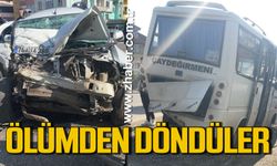 TOKİ önünde korkunç kaza: Ölümden döndüler!