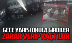 Okula girdiler: 6 kişilik grup okula zarar verip kaçtı!