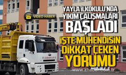 Zonguldak Yayla İlkokulu'nda yıkım çalışmaları başladı. İşte mühendisin dikkat çeken yorumu