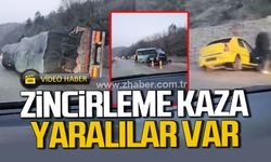 Zonguldak Ankara yolunda zincirleme kaza. Yaralılar var