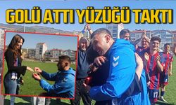 Çifte mutluluk: Önce gol attı, sonra evlilik teklifi etti!