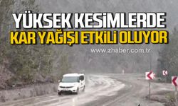 Karabük'ün yüksek kesimlerinde kar yağışı etkili oluyor.