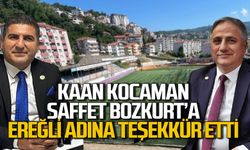 Kulüp Başkanı Kaan Kocaman Saffet Bozkurt'a Ereğli adına teşekkür etti