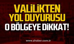 Zonguldak Valiliği'nden yol duyurusu. O bölgeye dikkat.