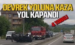 Devrek yolunda kaza...4 yaralı... Yol kapandı