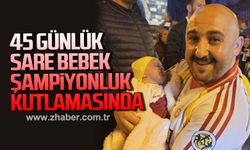 45 günlük Sare bebek, Galatasaray'ın şampiyonluk kutlamasında