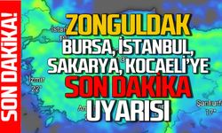 Zonguldak, İstanbul, Bursa, Kocaeli, Sakarya için son dakika uyarısı
