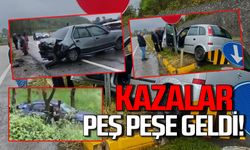 Yağışlı hava trafik kazalarını peş peşe getirdi!