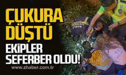 Kozlu’da motosiklet çukura düştü. Ekipler seferber oldu
