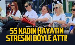 55 kadın bir araya geldi, hayatın stresini darbuka öğrenerek attı
