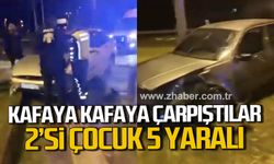 Zonguldak'ta iki otomobil kafa kafaya çarpıştı. 2'si çocuk, 5 yaralı.