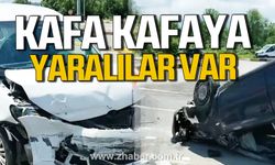 Çaycuma'da iki araç kafa kafaya çarpıştı. Yaralılar var.