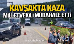 Karabük’te iki otomobil çarpıştı. Milletvekili Ali Keskinkılıç müdahale etti.