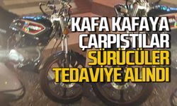 Motosikletlerin ilginç kazası: Kafa kafaya çarpıştılar