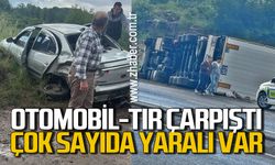 Otomobil ve tır çarpıştı: Çok sayıda yaralı var