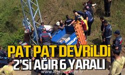 Alaplı'da pat pat devrildi. 2'si ağır 6 yaralı.