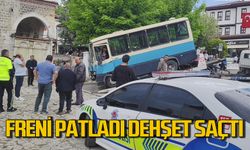 Freni boşalan dolmuş tarihi çarşıda dehşet saçtı