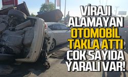 Otomobil kontrolden çıktı takla attı: Çok sayıda yaralı var