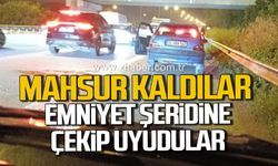 Bolu–Düzce yolunda trafik çilesi. Emniyet şeridine çekip uyudular