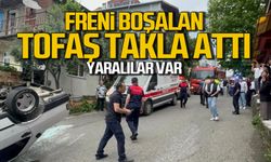 Freni boşalan Tofaş takla attı