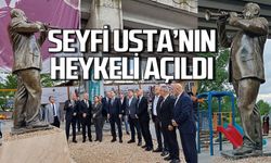 Seyfi Usta’nın heykeli açıldı: Miting ve açılışların unutulmaz ismiydi
