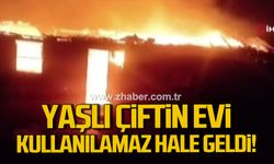 Zonguldak'ta çıkan yangın yaşlı çiftin evini küle çevirdi