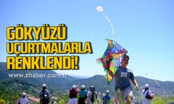 Ereğli'de gökyüzü uçurtmalarla renklendi