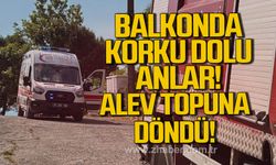 Alaplı’da alev topuna dönen piknik tüpü korkuttu
