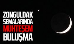 Zonguldak’ta ay ve yıldız yan yana geldi muhteşem görsel oluşturdu
