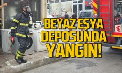 Beyaz eşya deposunda yangın