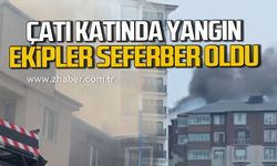 Gülüç'te çatı katında yangın. Ekipler seferber oldu.