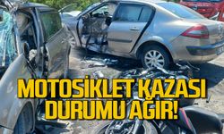 Zonguldak Ankara yolunda motosiklet kazası... Durumu ağır