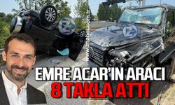 Zonguldak'ın genç işinsanı Emre Acar trafik kazası geçirdi: Aracı 8 takla attı