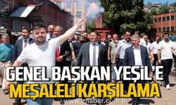 Genel Başkan Hakan Yeşil'e meşaleli karşılama.