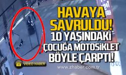 Zonguldak'ta 10 yaşındaki çocuğa motosikletin çarpma anı kamerada