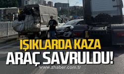 Kozlu ışıklarda kaza. Araç savruldu