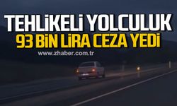 Karabük'te otomobili ile ters yönde ilerleyen sürücüye 93 bin 500 TL idari para cezası.